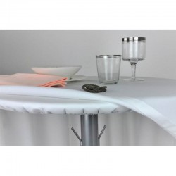 Protège Table Bulgomme - Nappe Ronde 135 cm - Blanc 